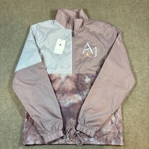 Air Jordan Sport DNA 1/2 Zip Pink White Windbreaker Men's Size XS NWT DM1412-501